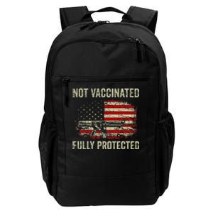 Not Vaccinated Fully Protected Gun Rights American Flag Daily Commute Backpack