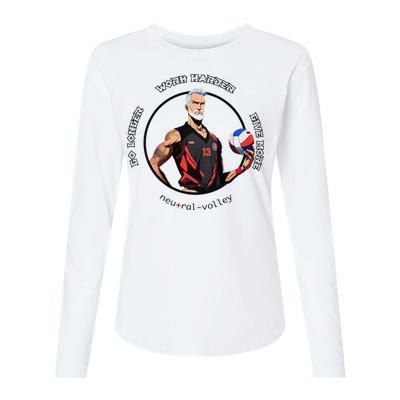 Neutral Volley Go Longer Volleyball Womens Cotton Relaxed Long Sleeve T-Shirt