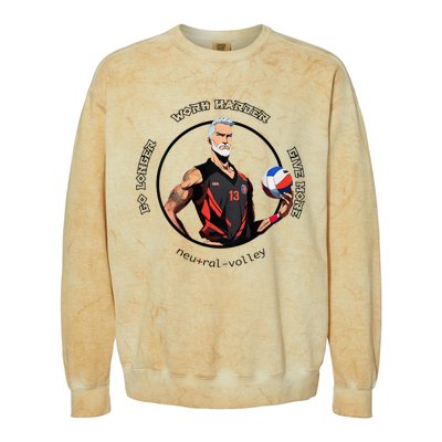 Neutral Volley Go Longer Volleyball Colorblast Crewneck Sweatshirt