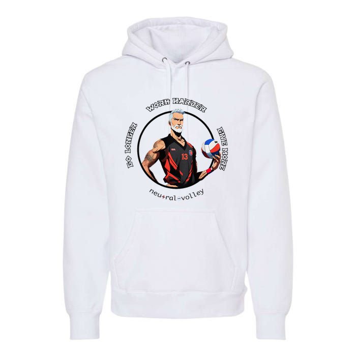 Neutral Volley Go Longer Volleyball Premium Hoodie