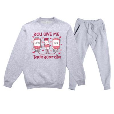 Nurse Valentine Icu Nurse Premium Crewneck Sweatsuit Set