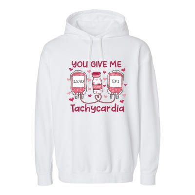 Nurse Valentine Icu Nurse Garment-Dyed Fleece Hoodie