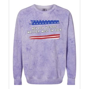 Nevada Voters Matter Most In 2024 Colorblast Crewneck Sweatshirt