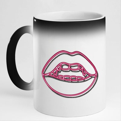 Neon Vampire Mouth 11oz Black Color Changing Mug