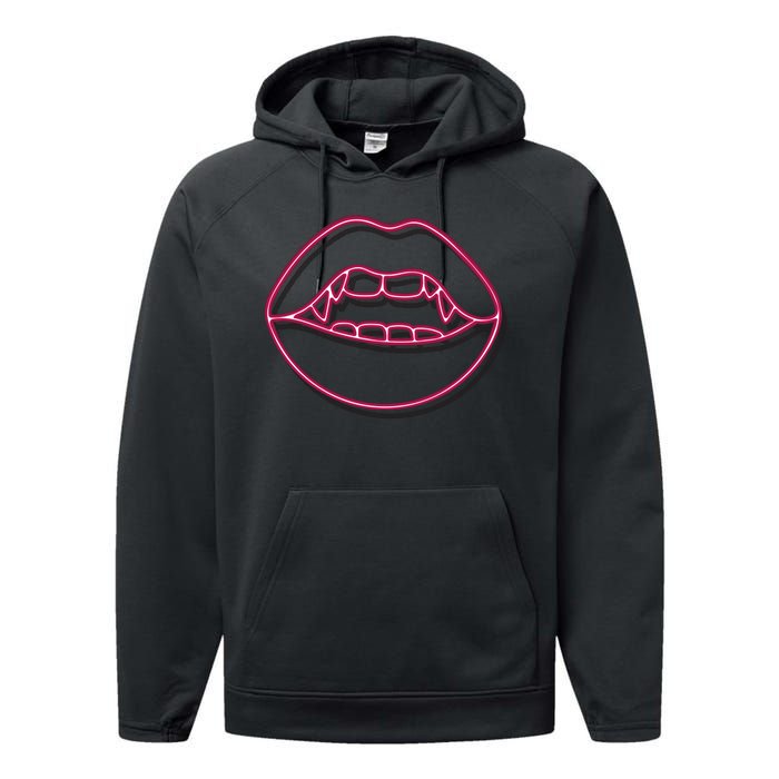 Neon Vampire Mouth Performance Fleece Hoodie