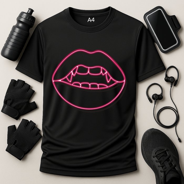 Neon Vampire Mouth Cooling Performance Crew T-Shirt