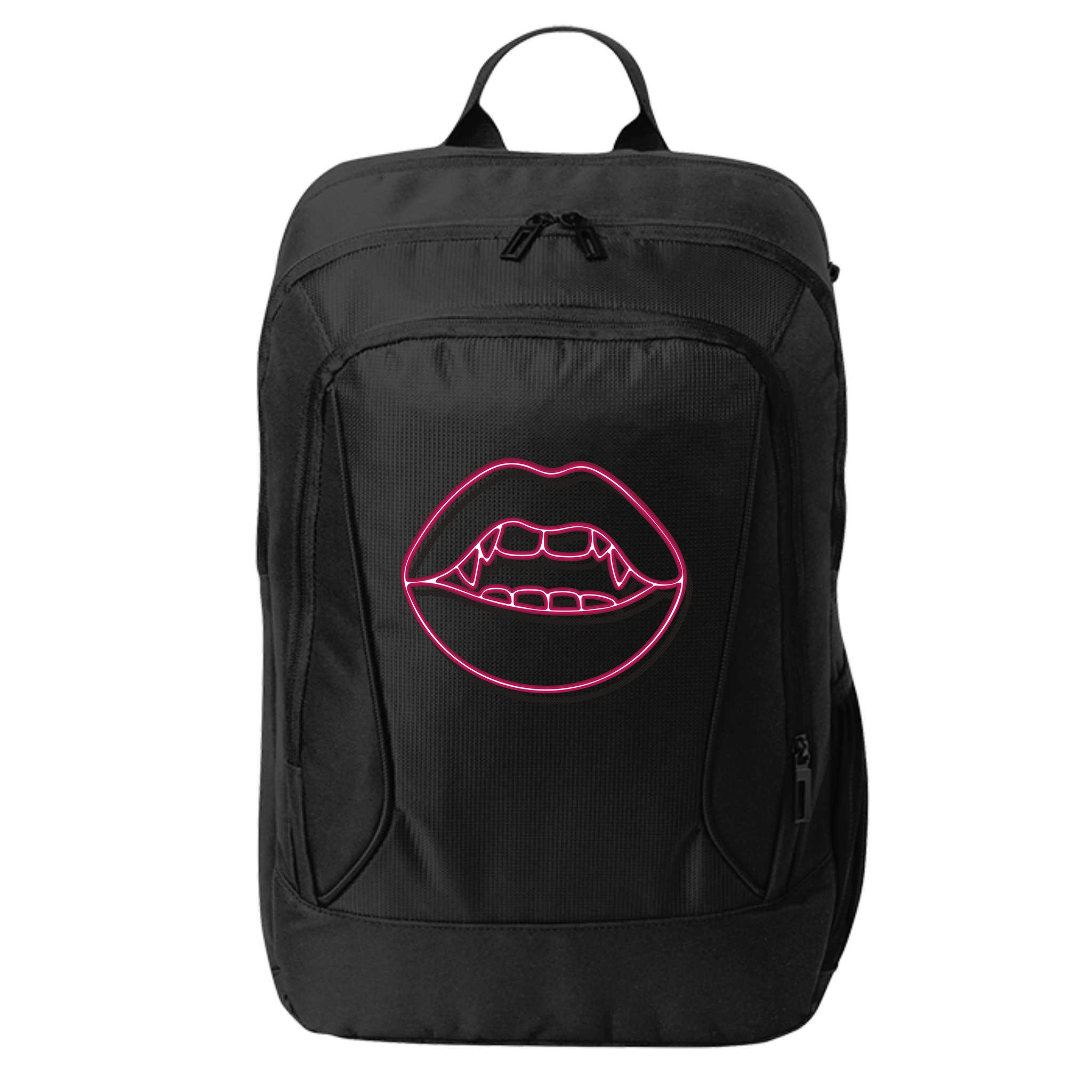 Neon Vampire Mouth City Backpack