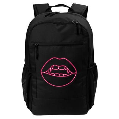 Neon Vampire Mouth Daily Commute Backpack