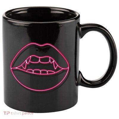 Neon Vampire Mouth 11oz C Handle Ceramic Mug