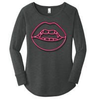 Neon Vampire Mouth Women's Perfect Tri Tunic Long Sleeve Shirt