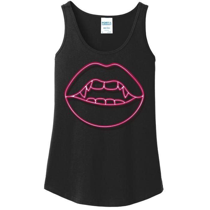 Neon Vampire Mouth Ladies Essential Tank