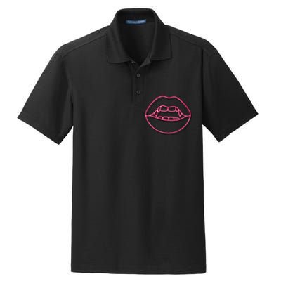 Neon Vampire Mouth Dry Zone Grid Polo