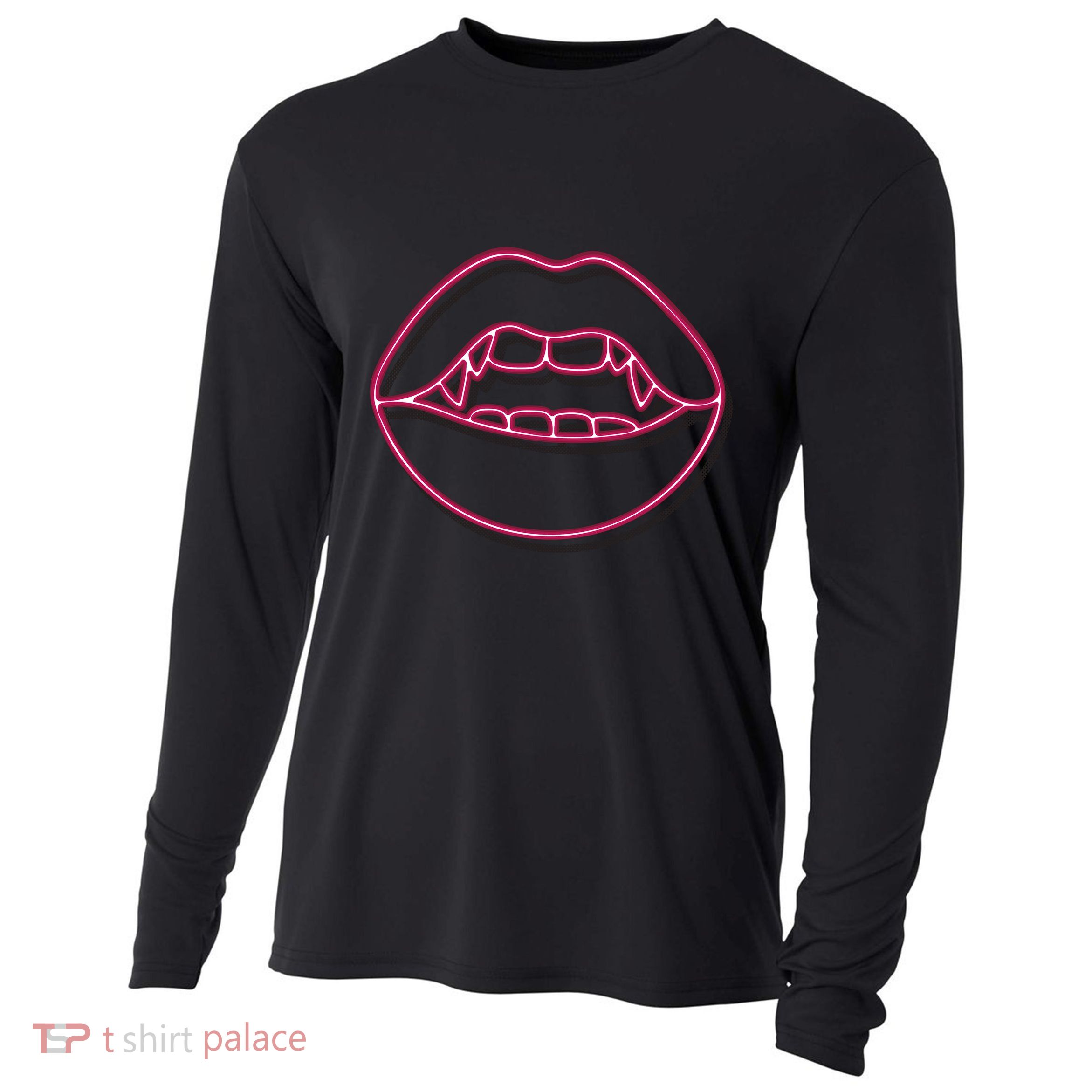 Neon Vampire Mouth Cooling Performance Long Sleeve Crew