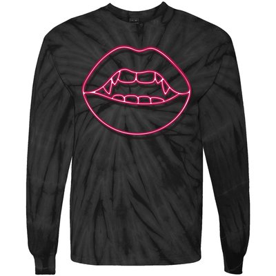 Neon Vampire Mouth Tie-Dye Long Sleeve Shirt