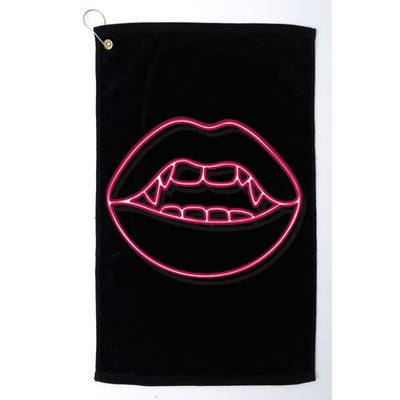 Neon Vampire Mouth Platinum Collection Golf Towel