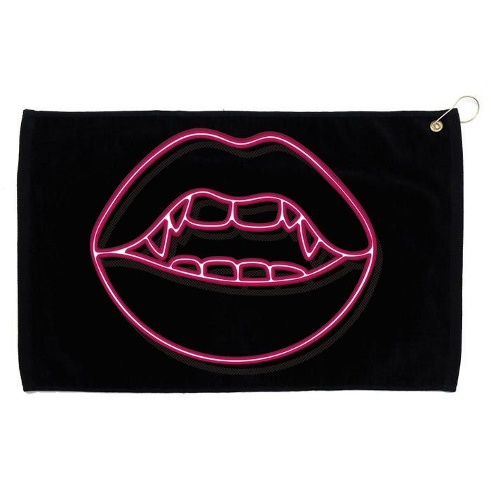 Neon Vampire Mouth Grommeted Golf Towel