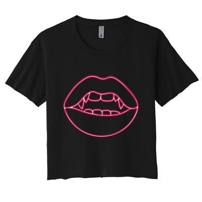Neon Vampire Mouth Crop Top