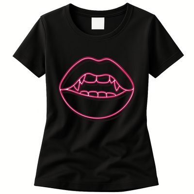 Neon Vampire Mouth Womens T-Shirt