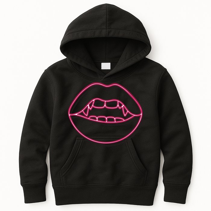 Neon Vampire Mouth Kids Hoodie