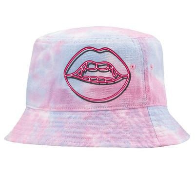 Neon Vampire Mouth Tie-Dyed Bucket Hat