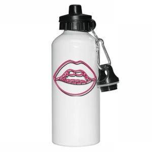 Neon Vampire Mouth Aluminum Water Bottle