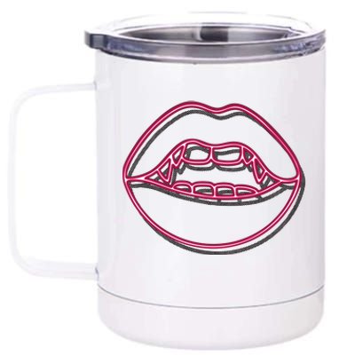 Neon Vampire Mouth 12 oz Stainless Steel Tumbler Cup