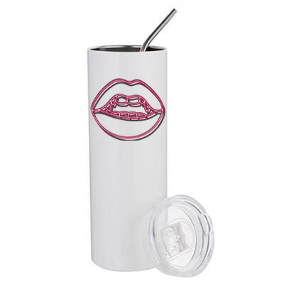 Neon Vampire Mouth Stainless Steel Tumbler