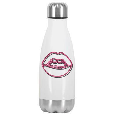 Neon Vampire Mouth Stainless Steel Insulated Water Bottle