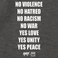 No Violence No Hatred No Racism No War Yes Love Yes Unity Yes Peace Vector Backpack