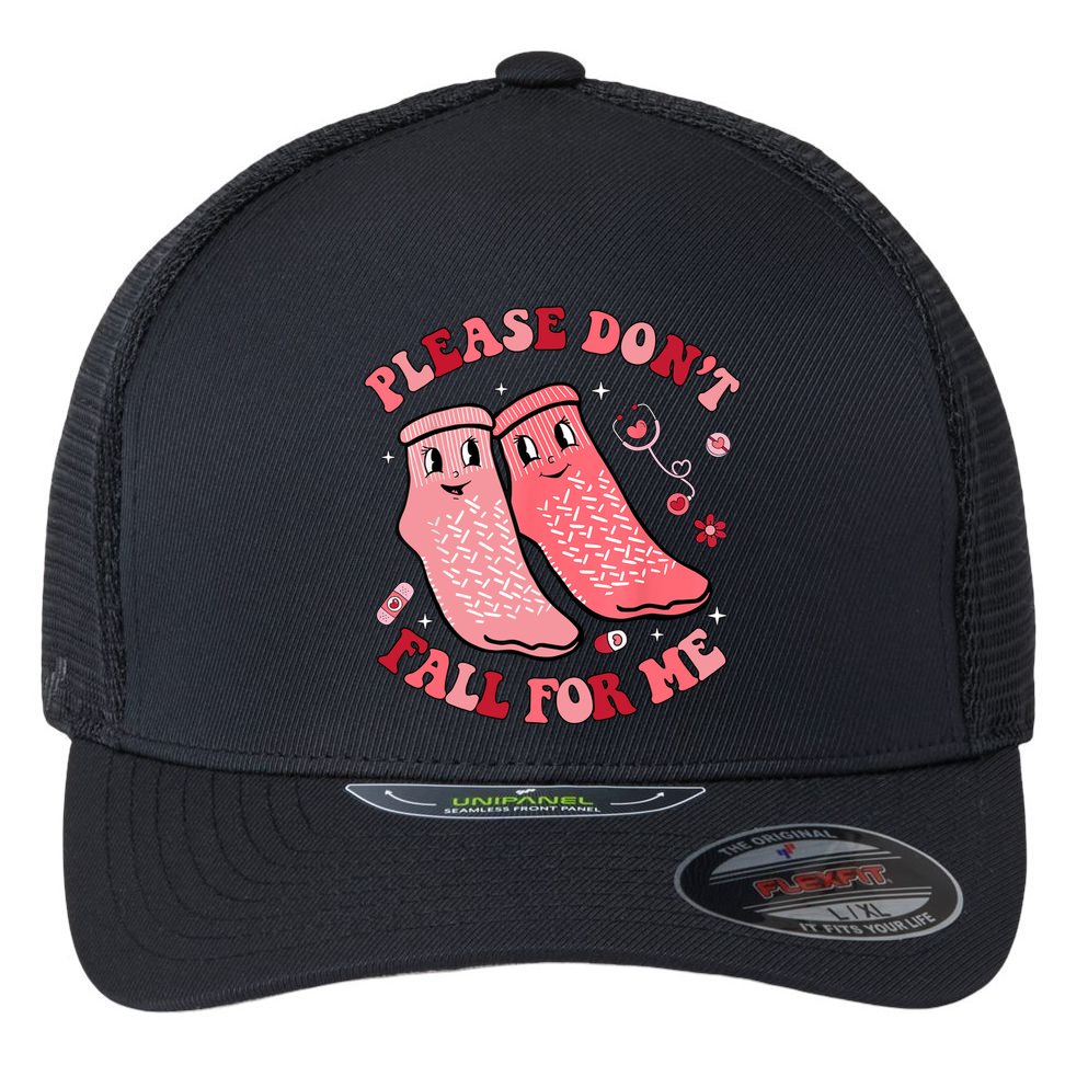 Nurse Valentine Non Slip Socks Please Dont Fall For Me Flexfit Unipanel Trucker Cap