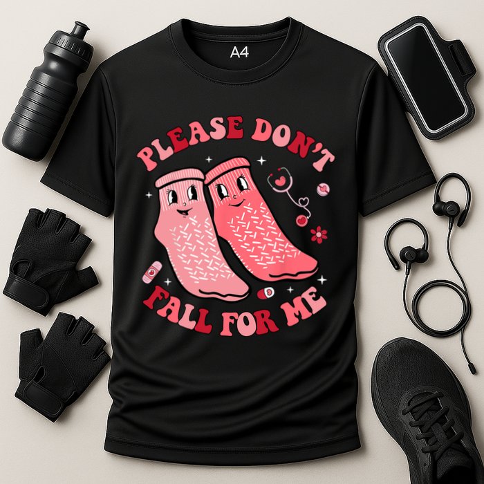 Nurse Valentine Non Slip Socks Please Dont Fall For Me Cooling Performance Crew T-Shirt