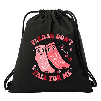 Nurse Valentine Non Slip Socks Please Dont Fall For Me Drawstring Bag