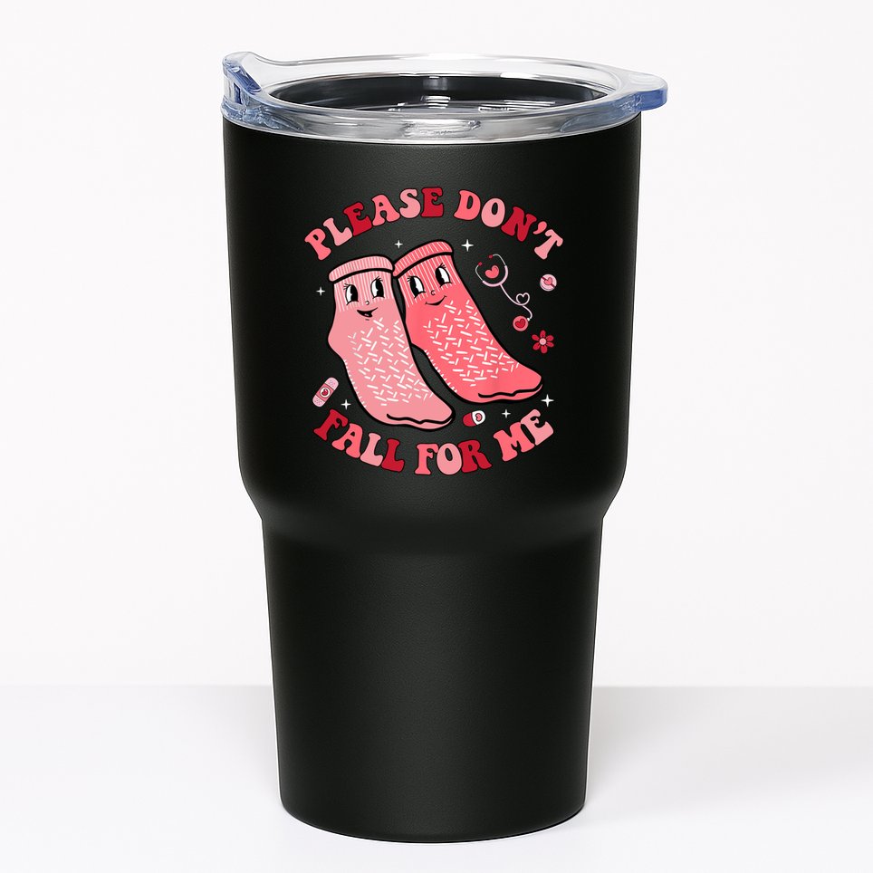 Nurse Valentine Non Slip Socks Please Dont Fall For Me Tumbler
