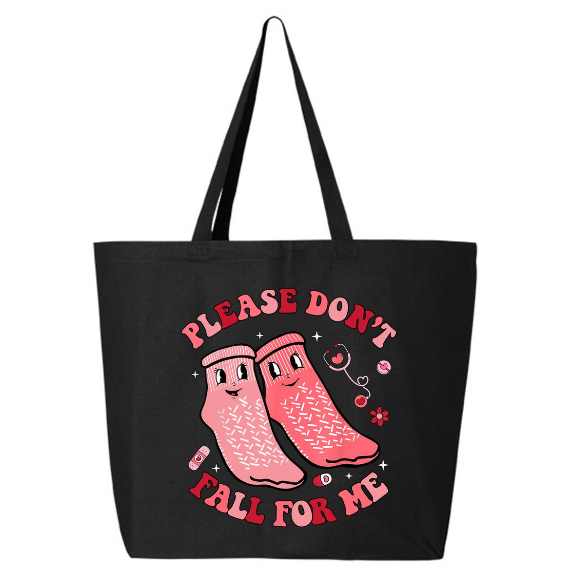 Nurse Valentine Non Slip Socks Please Dont Fall For Me 25L Jumbo Tote