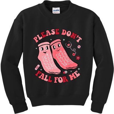 Nurse Valentine Non Slip Socks Please Dont Fall For Me Kids Sweatshirt