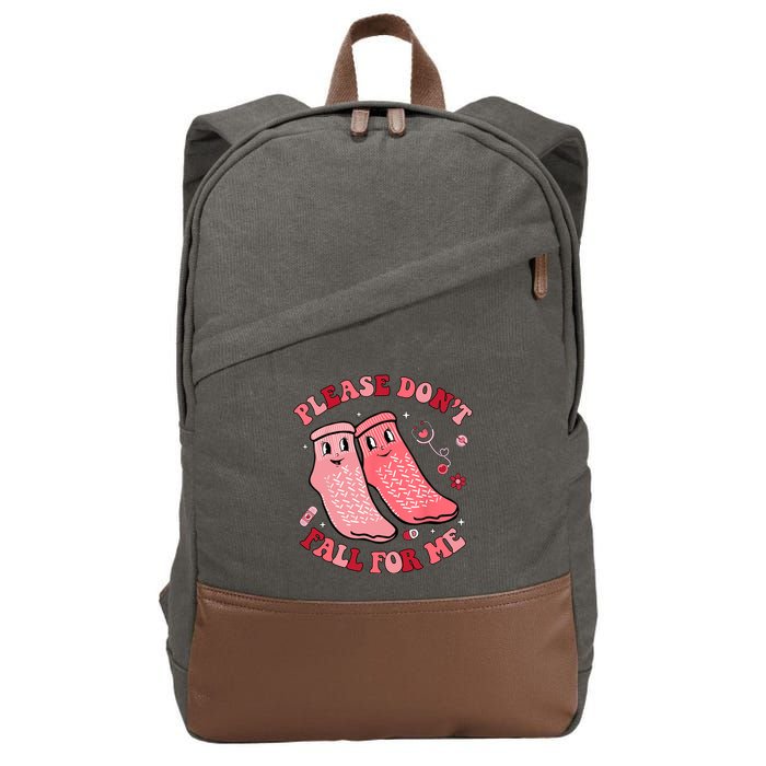 Nurse Valentine Non Slip Socks Please Dont Fall For Me Cotton Canvas Backpack