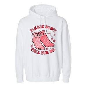 Nurse Valentine Non Slip Socks Please Dont Fall For Me Garment-Dyed Fleece Hoodie