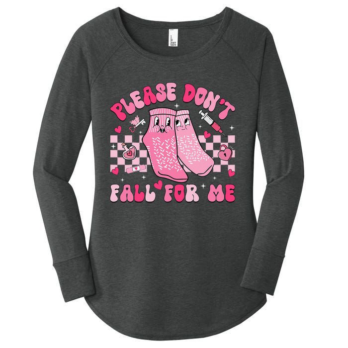 Nurse Valentine Non Slip Socks Please Dont Fall For Me Gift Women's Perfect Tri Tunic Long Sleeve Shirt