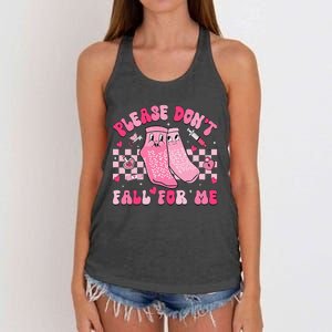 Nurse Valentine Non Slip Socks Please Dont Fall For Me Gift Women's Knotted Racerback Tank