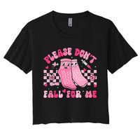 Nurse Valentine Non Slip Socks Please Dont Fall For Me Gift Women's Crop Top Tee