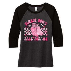 Nurse Valentine Non Slip Socks Please Dont Fall For Me Gift Women's Tri-Blend 3/4-Sleeve Raglan Shirt