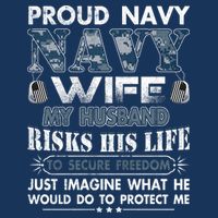 Navy Veteran Proud Wife Military Wife My Husband Risk His Life Kids Sweatshirt