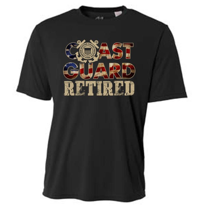 Na Vy Retirement Military Gift Retired Coast Guard Veteran Vintage Veterans Day Cooling Performance Crew T-Shirt