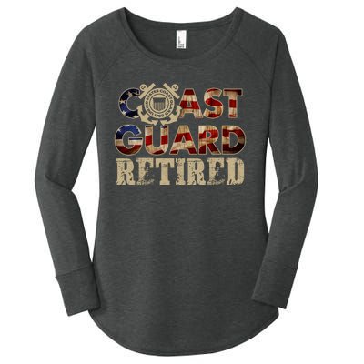 Na Vy Retirement Military Gift Retired Coast Guard Veteran Vintage Veterans Day Women's Perfect Tri Tunic Long Sleeve Shirt