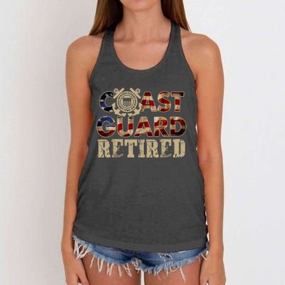 Na Vy Retirement Military Gift Retired Coast Guard Veteran Vintage Veterans Day Women's Knotted Racerback Tank