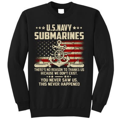 Na Vy Submarines Theres No Reason To Thank Us We Dont Exis Sweatshirt