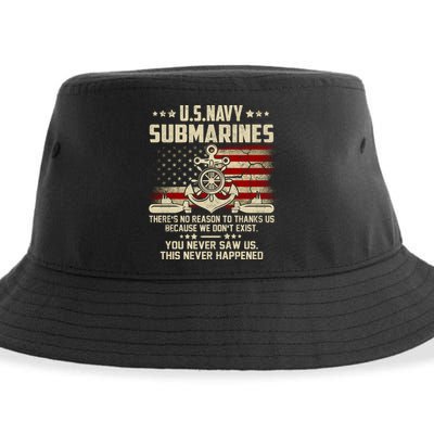 Na Vy Submarines Theres No Reason To Thank Us We Dont Exis Sustainable Bucket Hat