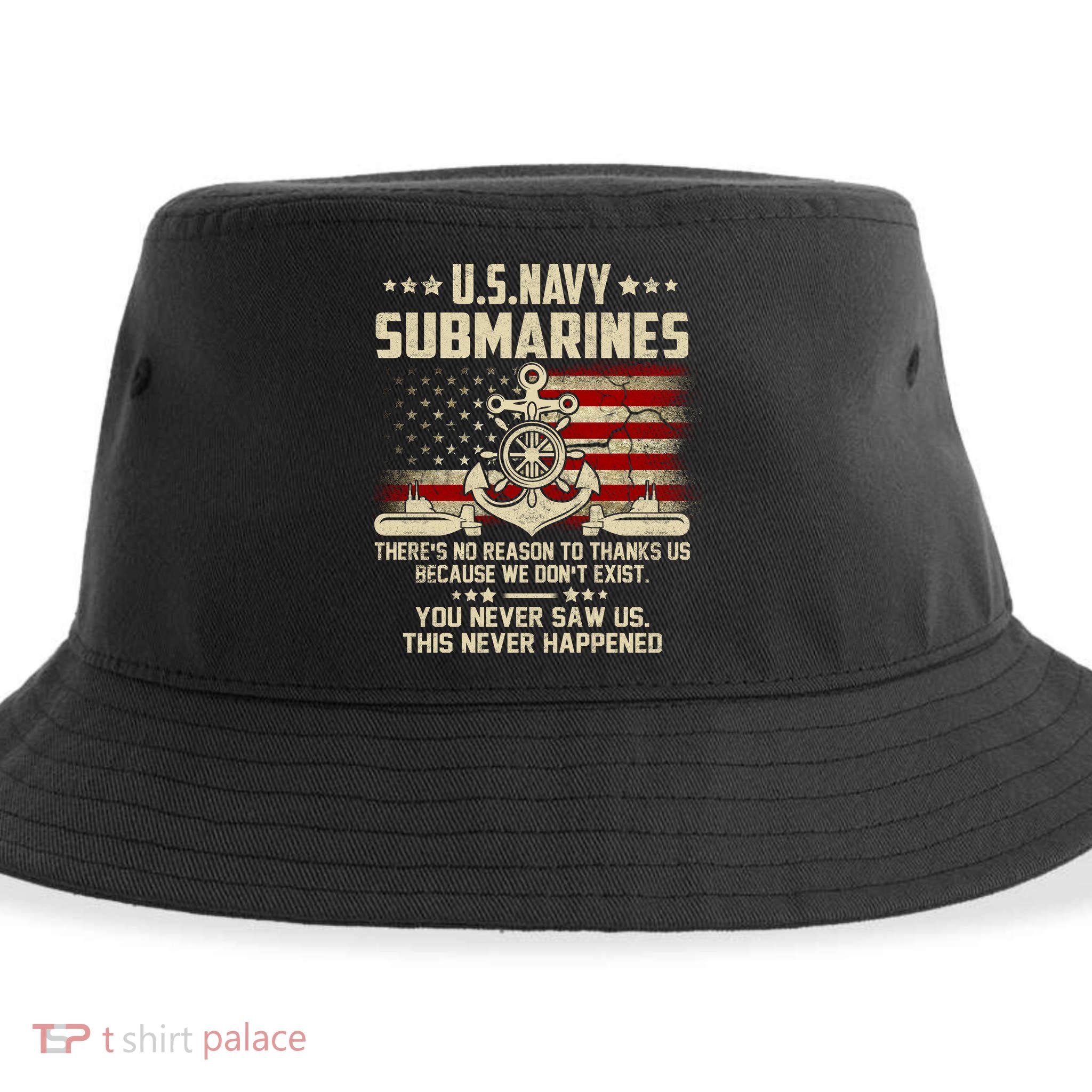 Na Vy Submarines Theres No Reason To Thank Us We Dont Exis Sustainable Bucket Hat