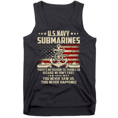 Na Vy Submarines Theres No Reason To Thank Us We Dont Exis Tank Top
