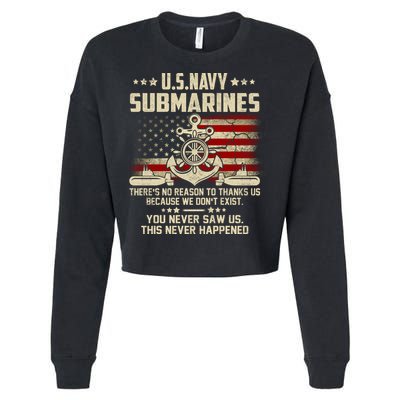 Na Vy Submarines Theres No Reason To Thank Us We Dont Exis Cropped Pullover Crew